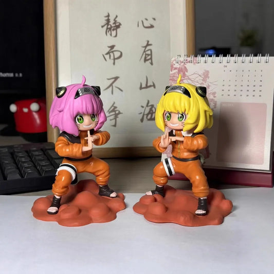 Anya Cos Naruto Pink and Yellow Hair Anime Figure PVC