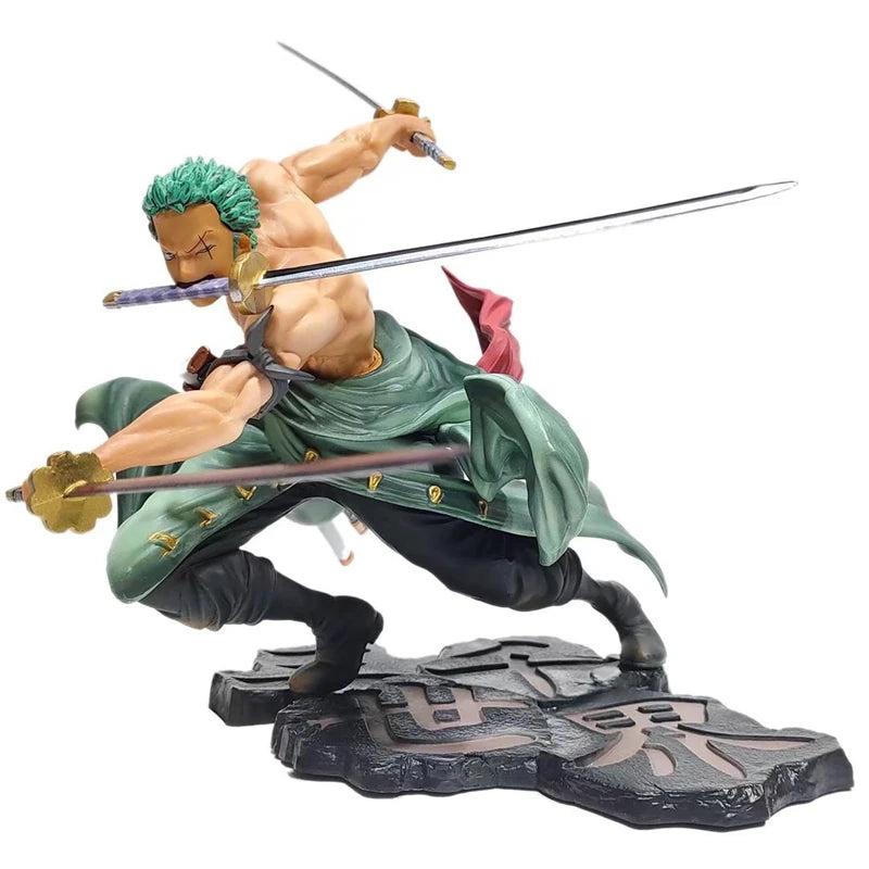 One Piece Roronoa Zoro Three-blade Anime Figure PVC