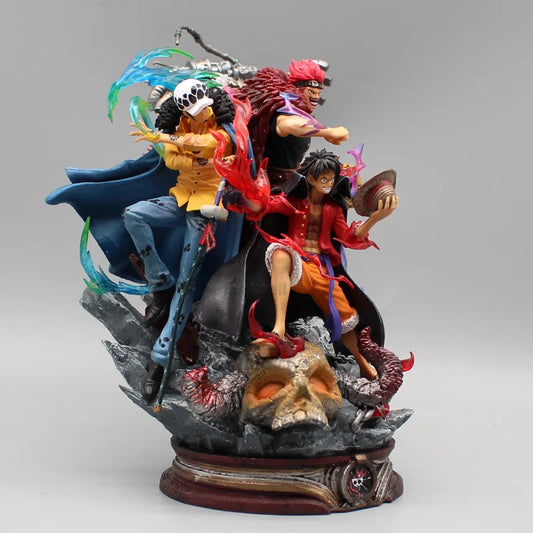 One Piece Three Captain Anime Figure Kid Law Luffy PVC