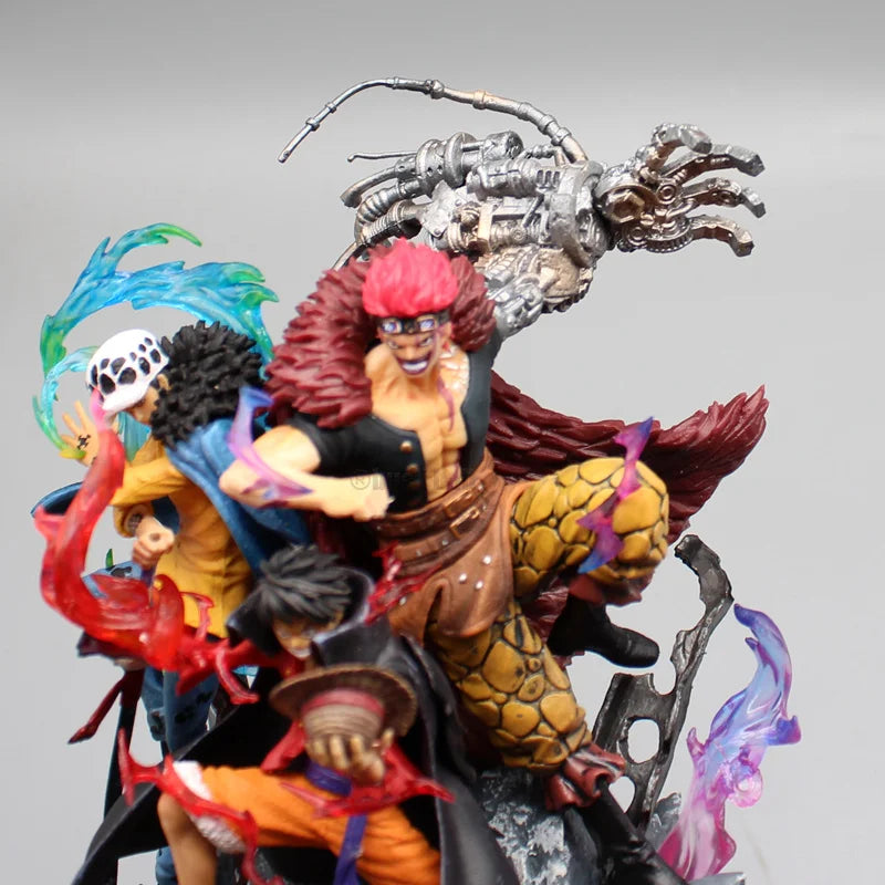 One Piece Three Captain Anime Figure Kid Law Luffy PVC