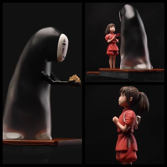 Spirited Away Chihiro & No Face Man Anime Figure PVC