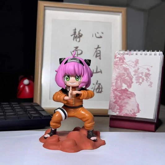 Anya Cos Naruto Pink and Yellow Hair Anime Figure PVC