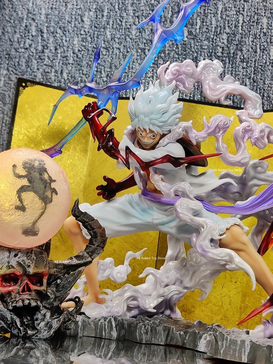 One Piece Nika Luffy Sun God Gear 5 With Light Ball Anime Figure PVC