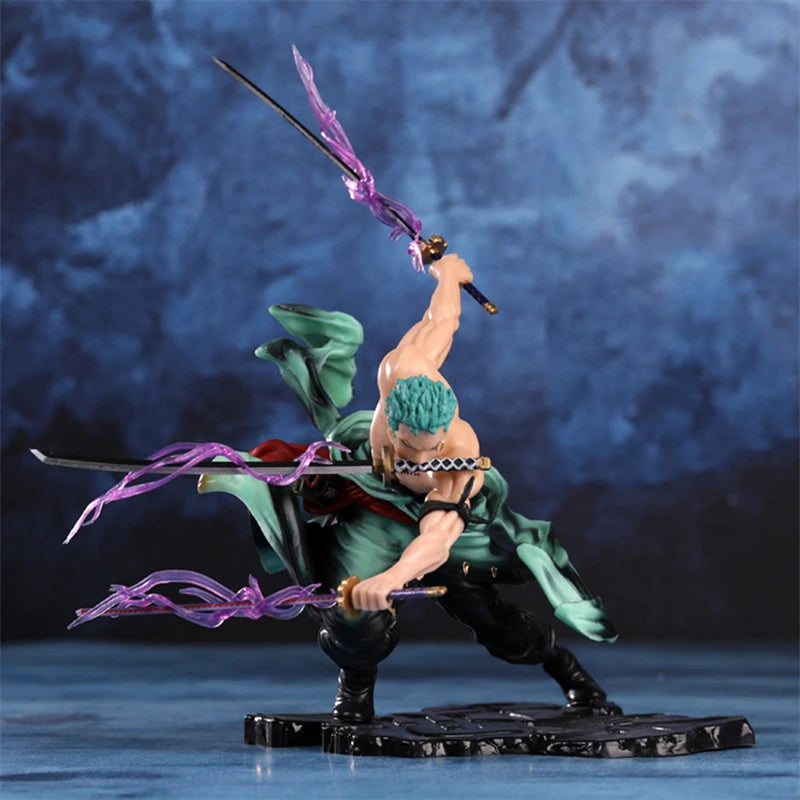 One Piece Roronoa Zoro Three-blade Anime Figure PVC
