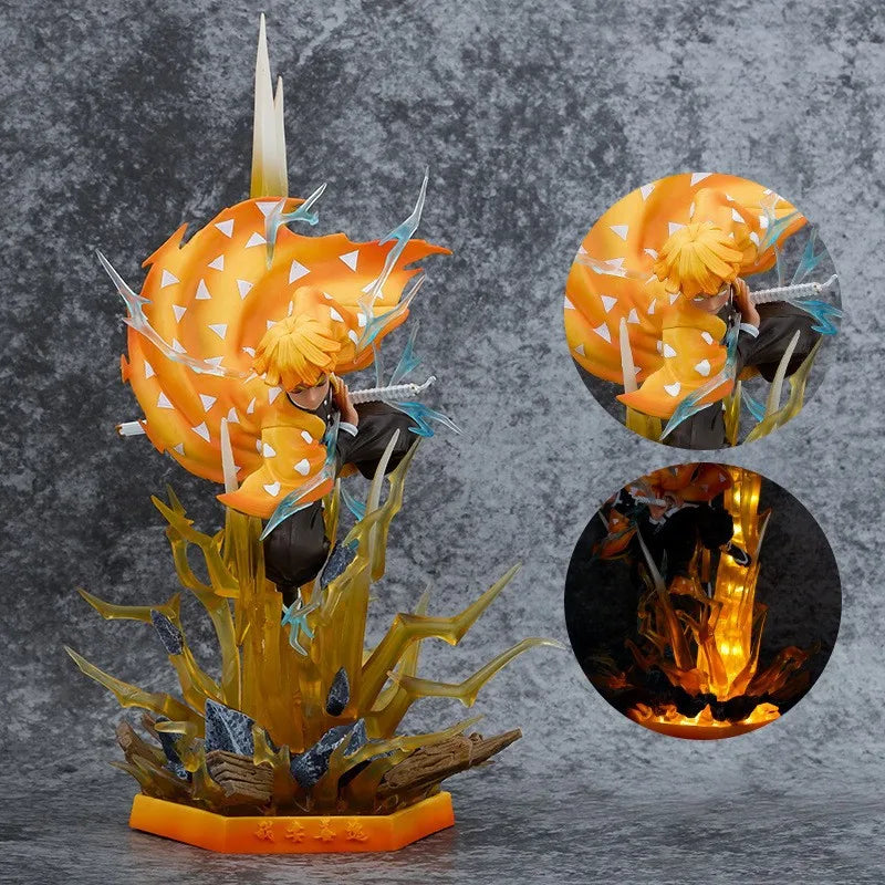 Demon Slayer Agatsuma Zen'Itsu Luminous Double Headed Anime Figure PVC