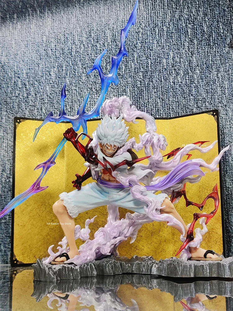 One Piece Nika Luffy Sun God Gear 5 With Light Ball Anime Figure PVC