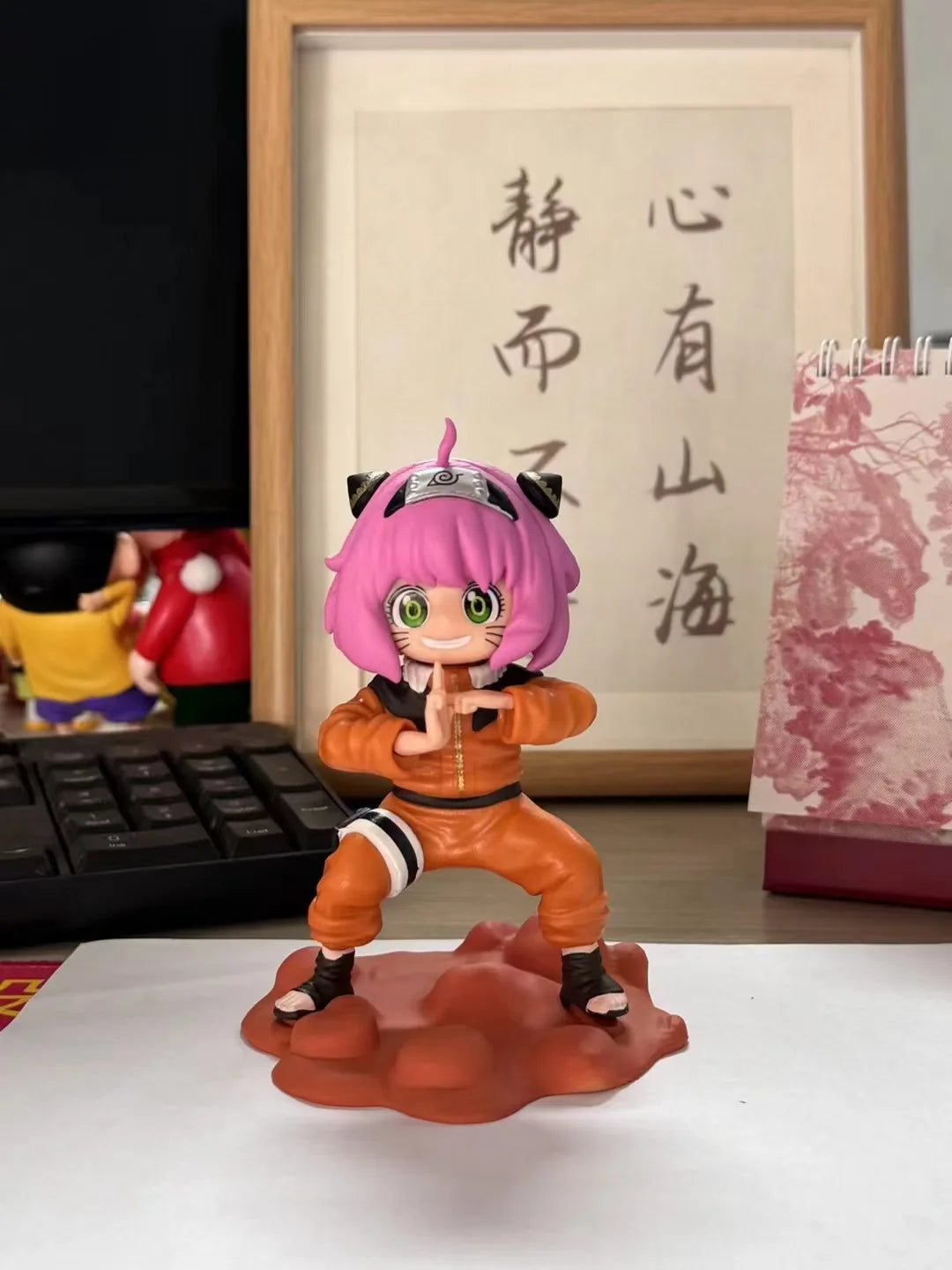 Anya Cos Naruto Pink and Yellow Hair Anime Figure PVC