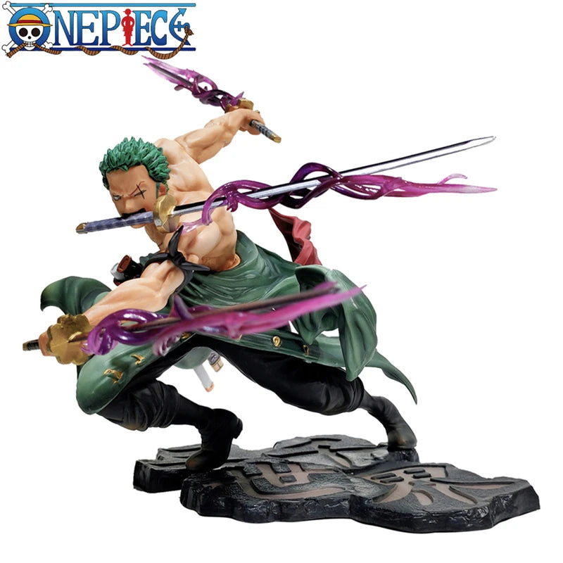 One Piece Roronoa Zoro Three-blade Anime Figure PVC