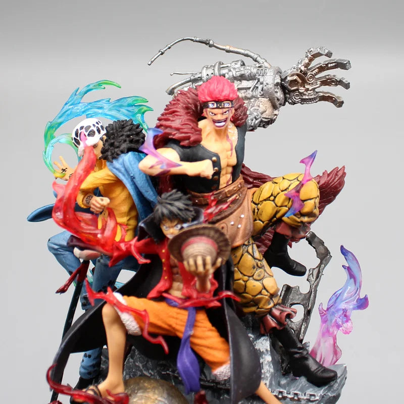 One Piece Three Captain Anime Figure Kid Law Luffy PVC