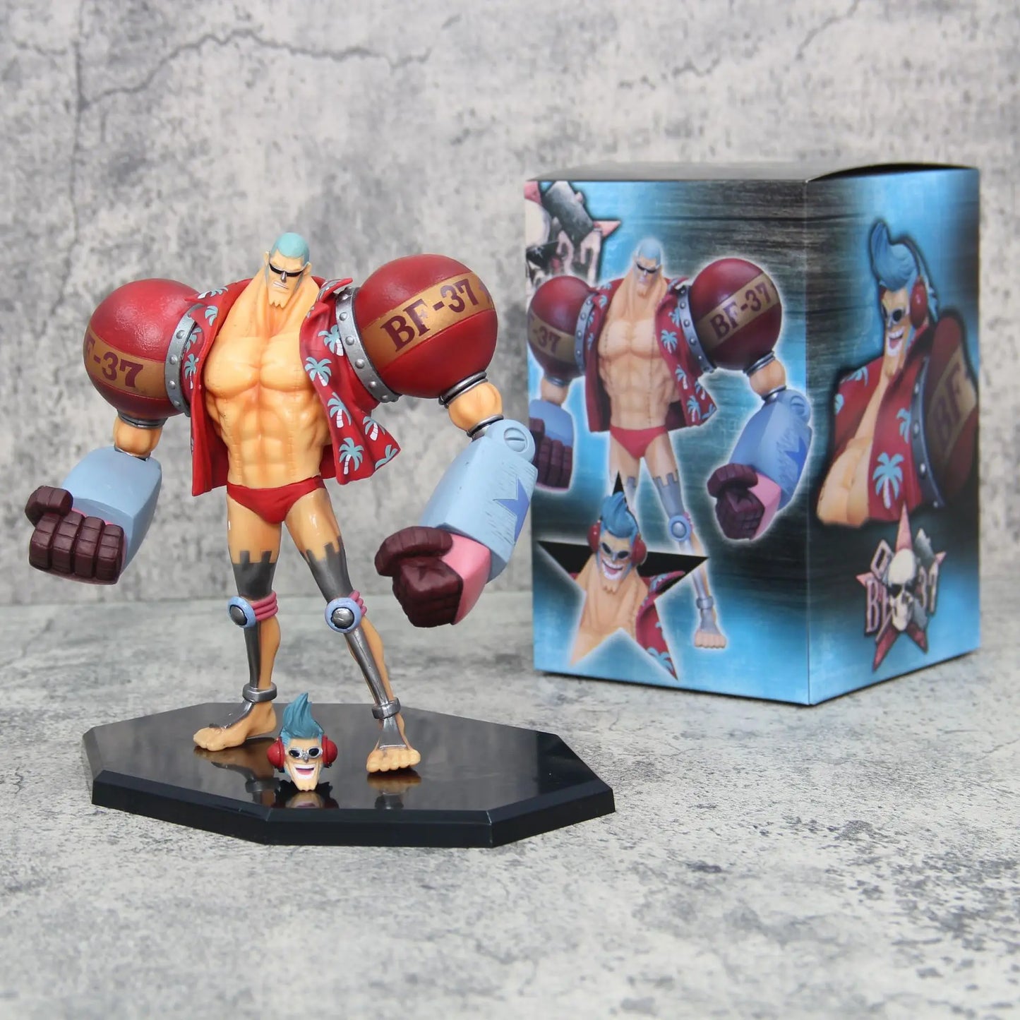 One Piece Franky Double Head Interchangeable Anime Figure PVC