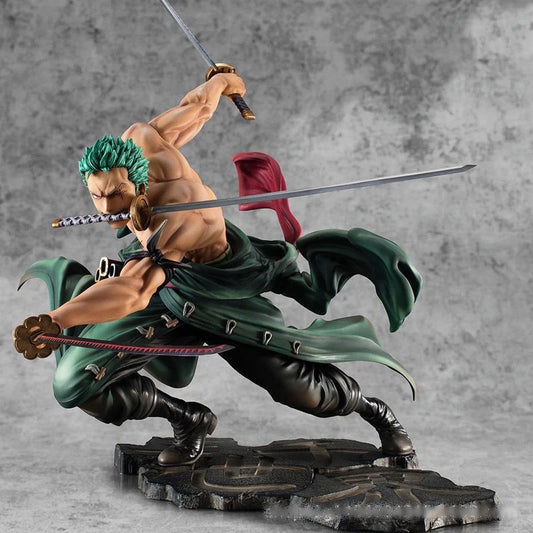 One Piece Roronoa Zoro Three-blade Anime Figure PVC