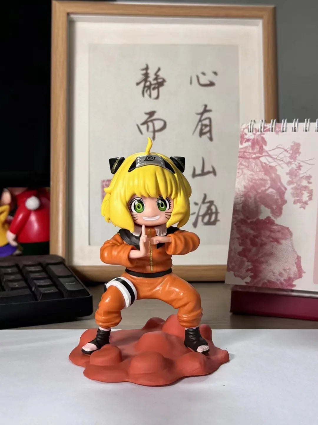 Anya Cos Naruto Pink and Yellow Hair Anime Figure PVC