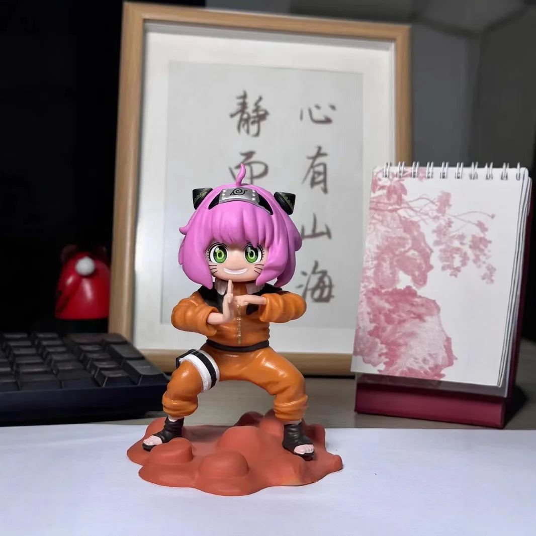 Anya Cos Naruto Pink and Yellow Hair Anime Figure PVC
