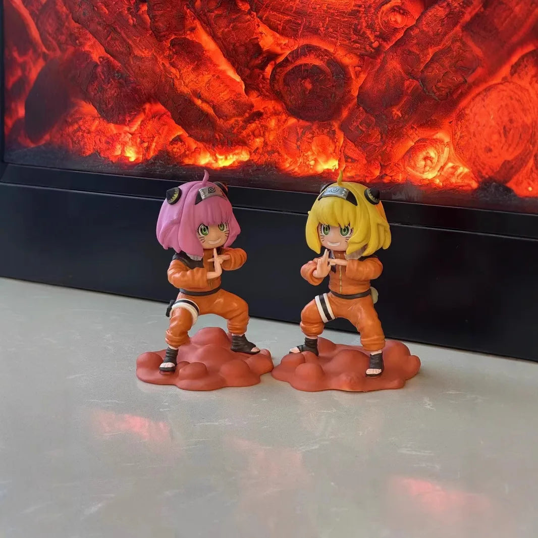 Anya Cos Naruto Pink and Yellow Hair Anime Figure PVC