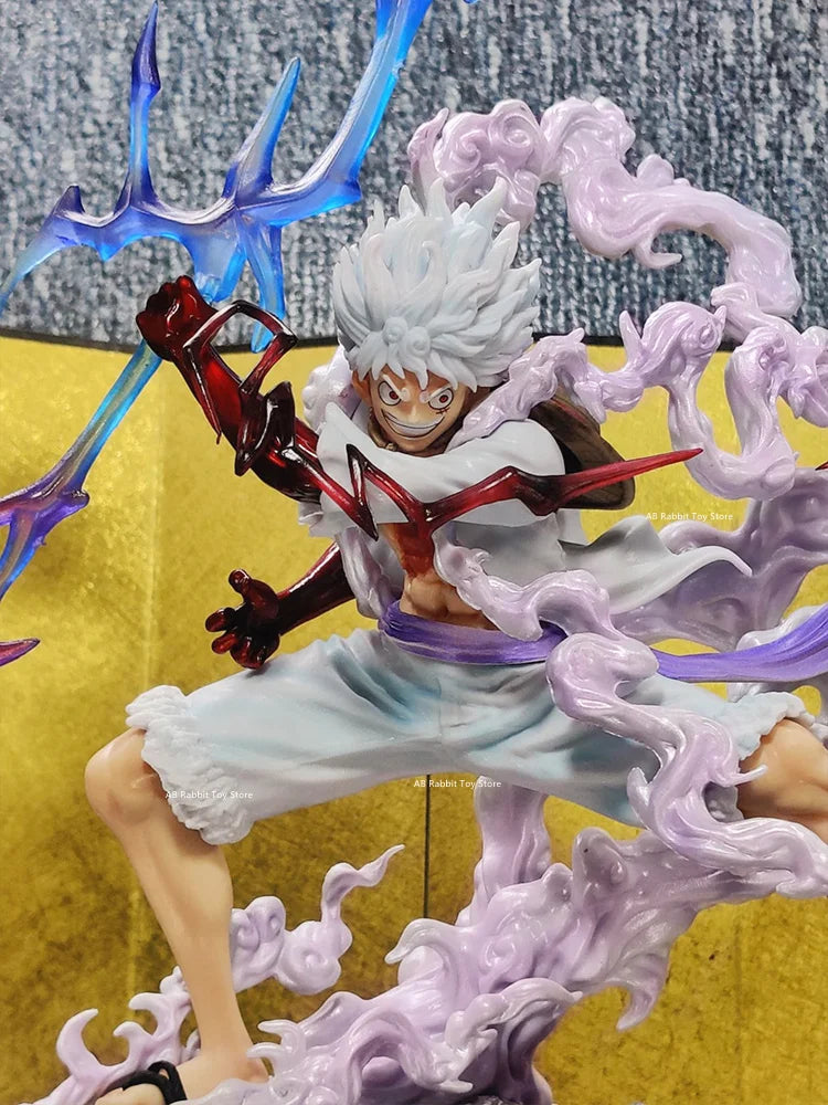 One Piece Nika Luffy Sun God Gear 5 With Light Ball Anime Figure PVC